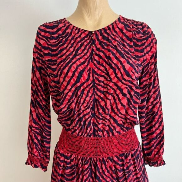 Vintage Y2K Juicy Couture Women’s Small 100% Silk Red Midi Fit Flare Dress Retro - Picture 12 of 13